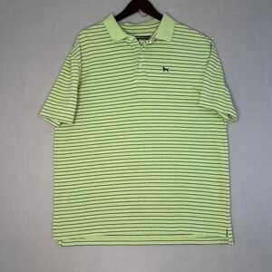 The Black‎ Dog Striped Polo Shirt Mens XL Short Sleeve Green Golf Casual
